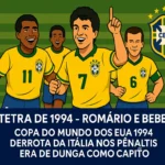 Seleção Brasileira conquista o tetracampeonato na Copa do Mundo de 1994, nos Estados Unidos, com Romário, Bebeto, Dunga e Taffarel como protagonistas.